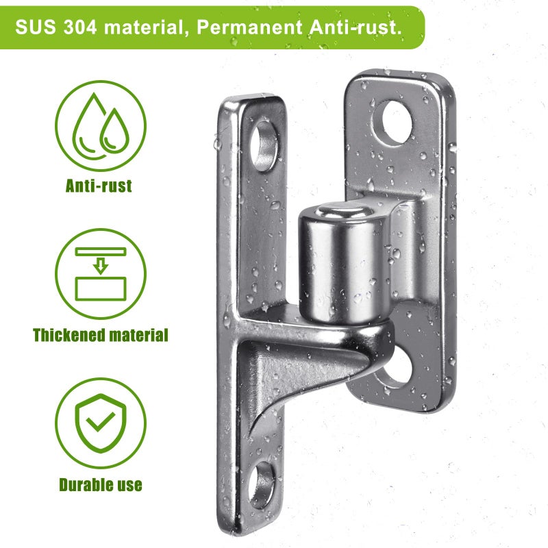 Insaga 304 Stainless Steel Gate Hinges  2Pack Wall Mount Gate Hinges for Farm Gates  One Piece with Non-Welding Chain Link Fence Parts with 5/8''  Gate Hinges for Wooden Fences  Capacity up to 600lbs - Image 2